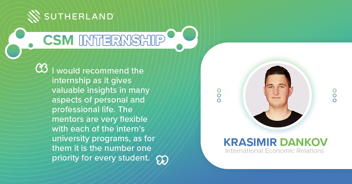 CSM Internship Sutherland Krasimir Dankov