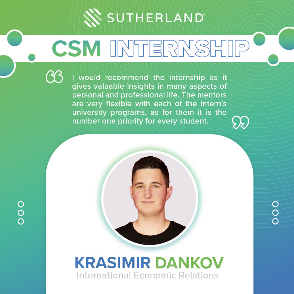 CSM Internship Sutherland Krasimir Dankov